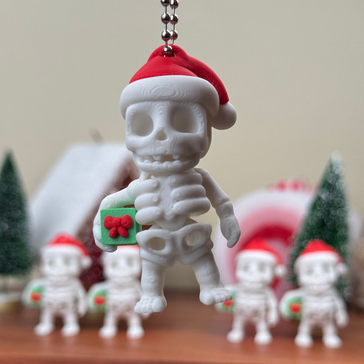 Christmas Skeleton - Articulating with Santa Hat and Package